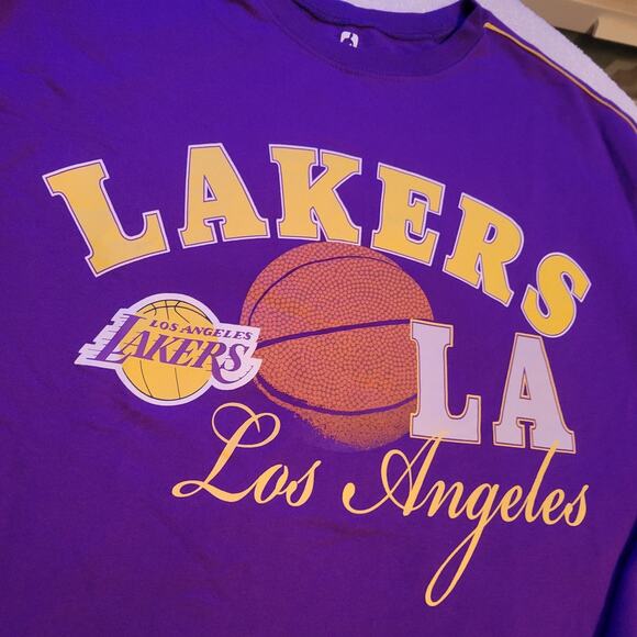 NBA Purple Los Angeles Lakers Basketball Pullover Crew Neck Sweater Size XL - Picture 3 of 7
